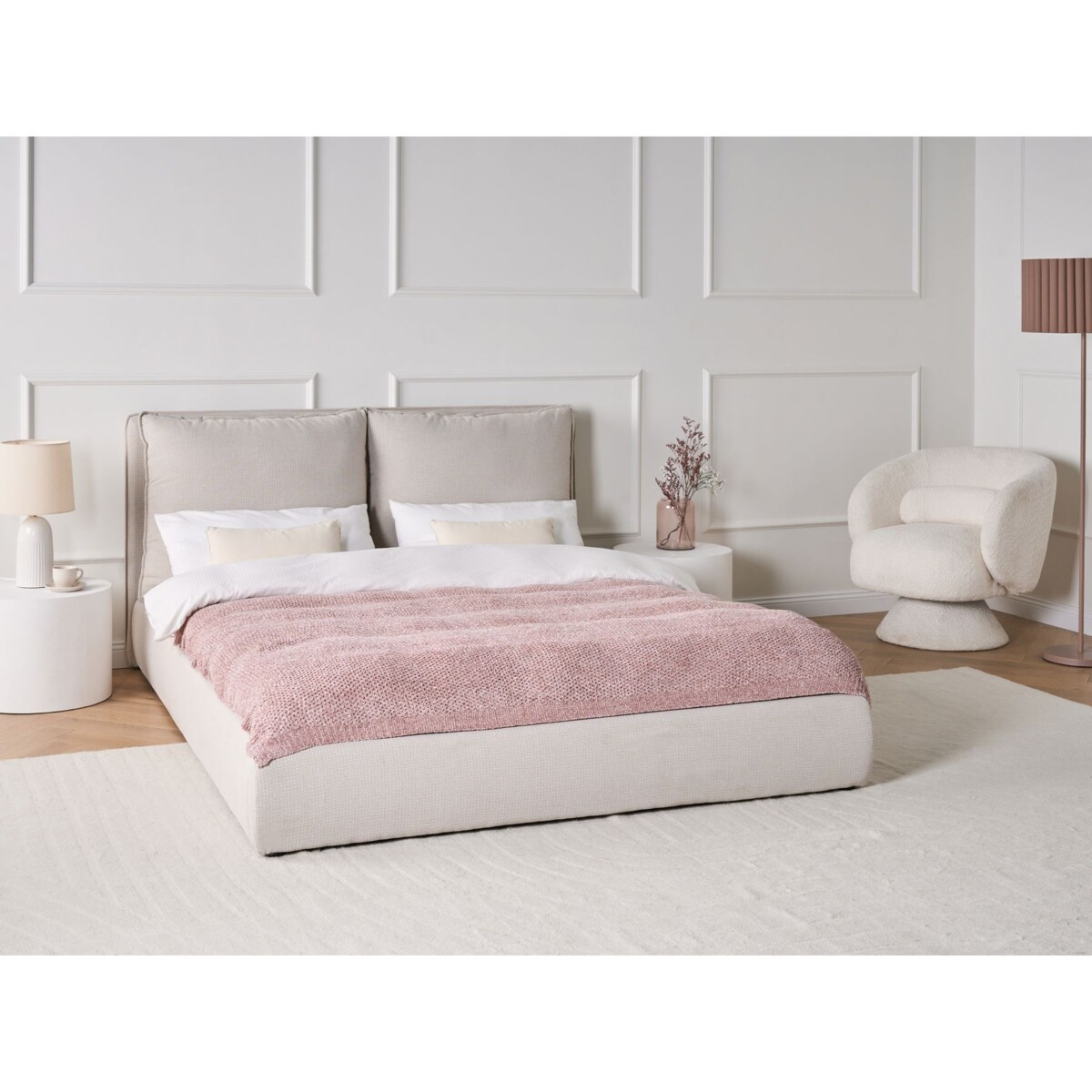 Łóżko BAJONNA 160 x 200 cm Beżowy