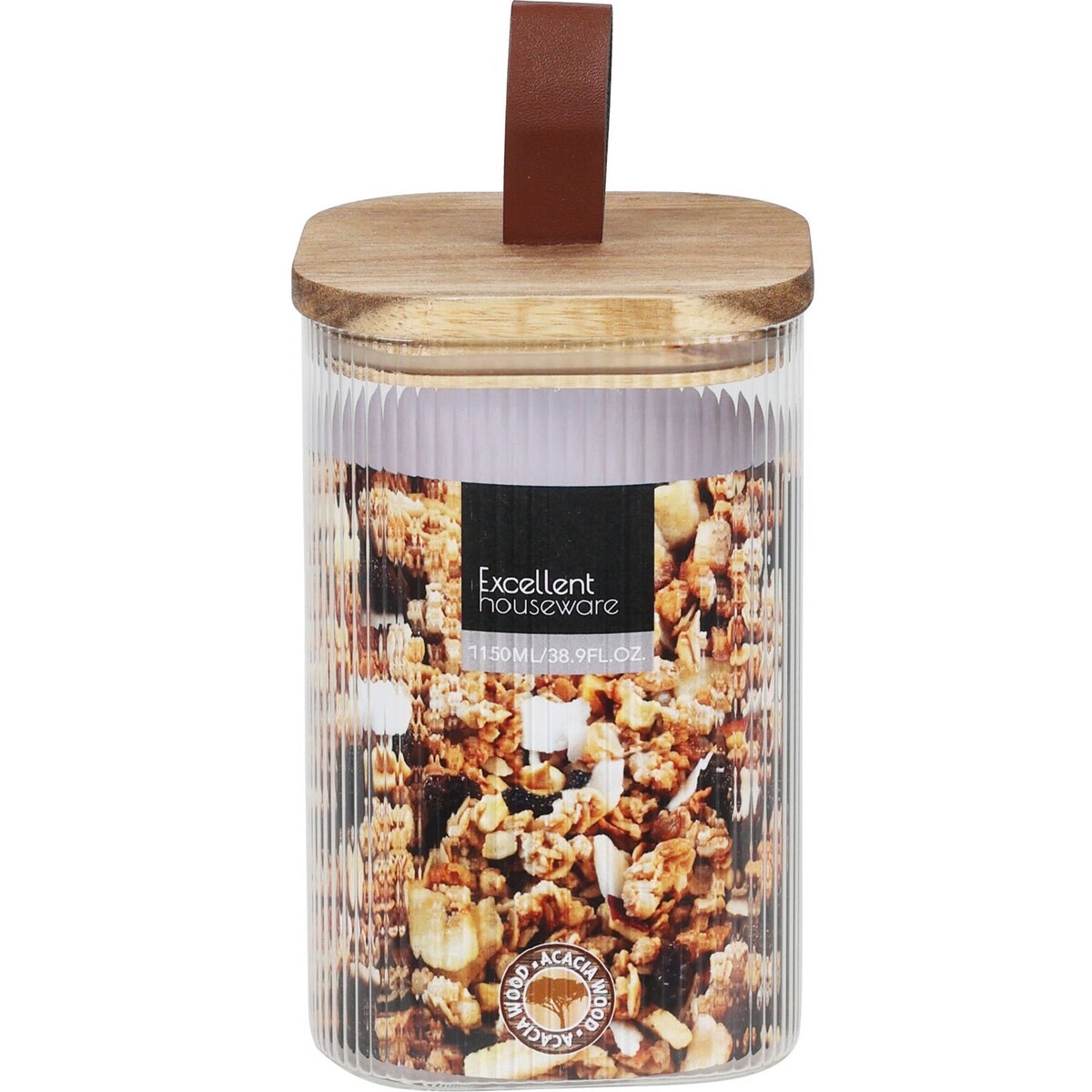 Szklany słoik z drewnianą pokrywką, hermetyczne zamknięcie