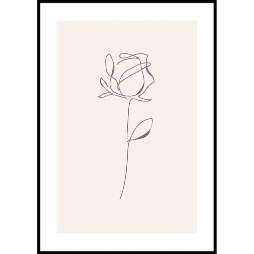 plakat line art róża 1 50x70 cm
