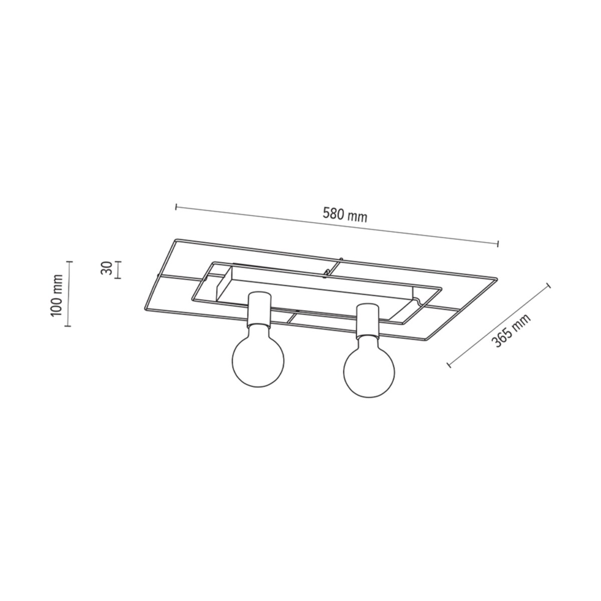 Drewniana Lampa Sufitowa BRITOP Lighting 2xE27 Max.60W Dąb Olejowany FSC z Dodatkiem Czerni, Polski Producent, 1szt.