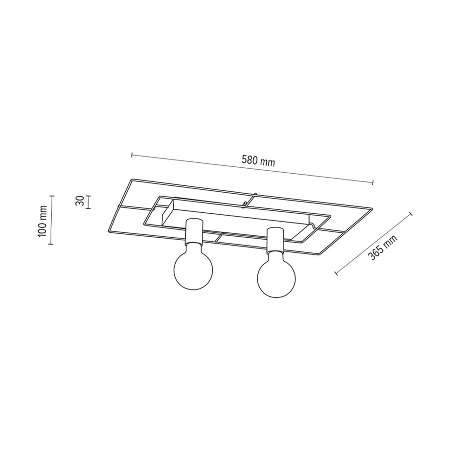 Drewniana Lampa Sufitowa BRITOP Lighting 2xE27 Max.60W Dąb Olejowany FSC z Dodatkiem Czerni, Polski Producent, 1szt.
