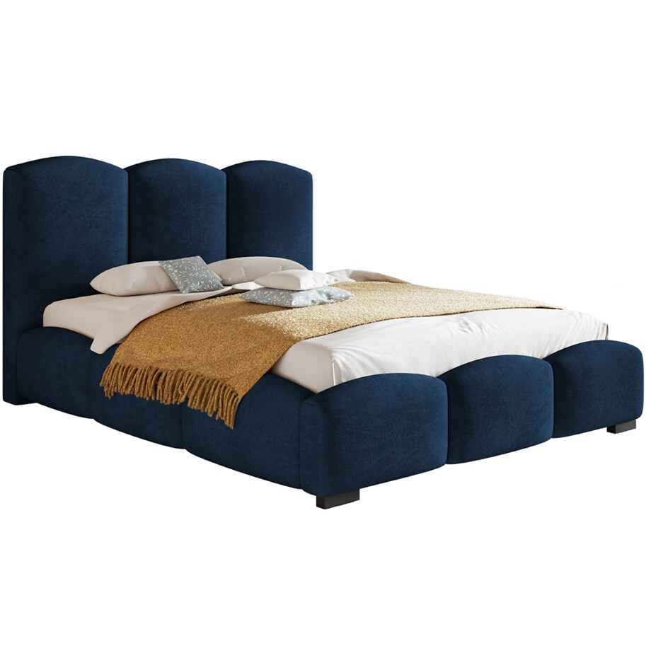 Łóżko sypialniane z pojemnikiem 160x200 BEN 14- granatowe