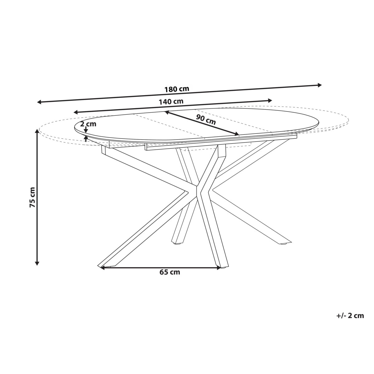 Stół do jadalni rozkładany MACQUARIE Brązowy 140/180 cm 90 cm