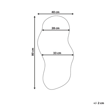 Lustro ścienne AUXERRE 40 cm 80 cm Srebrny