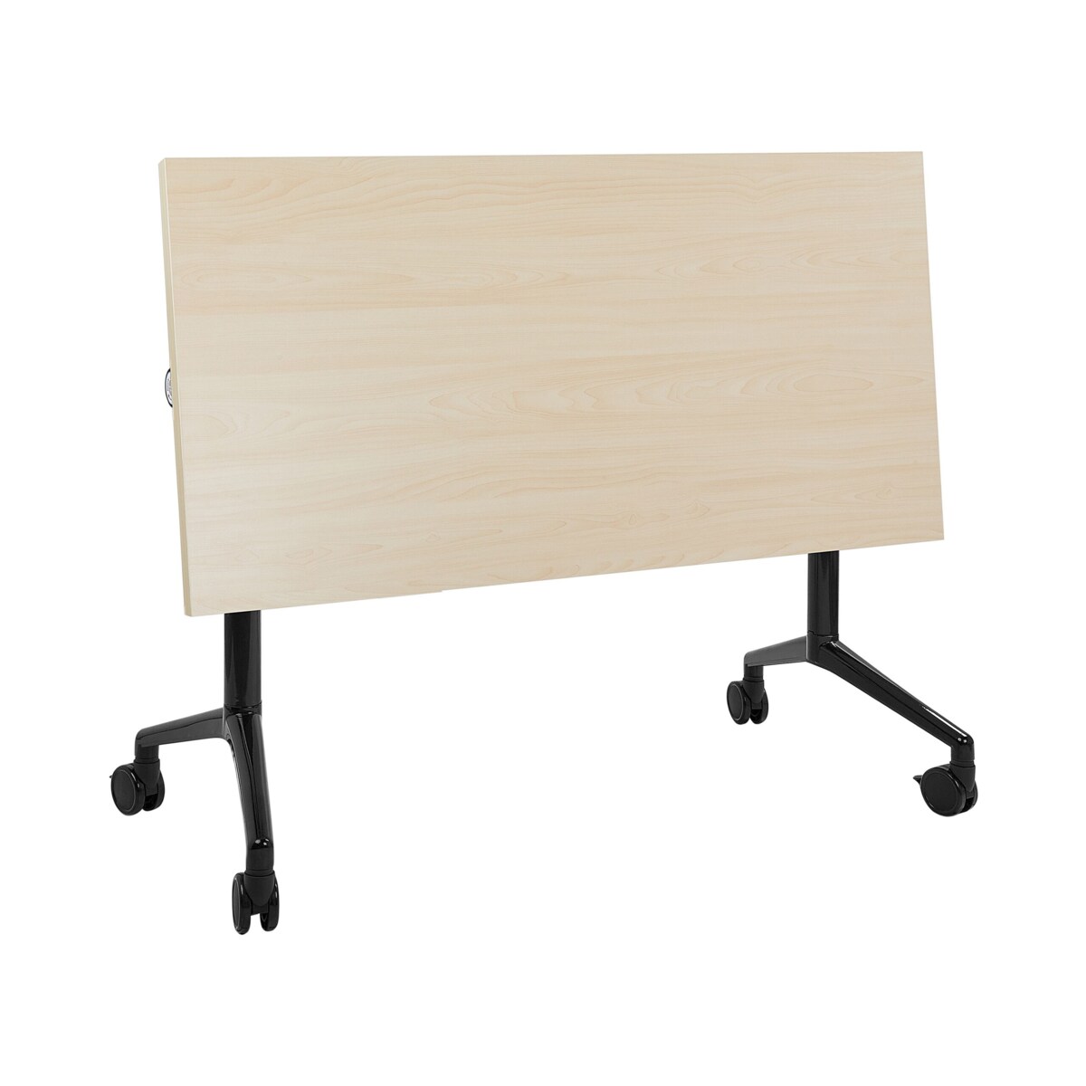 Biurko składane z kółkami 120 x 60 cm jasne drewno z czarnym CAVI