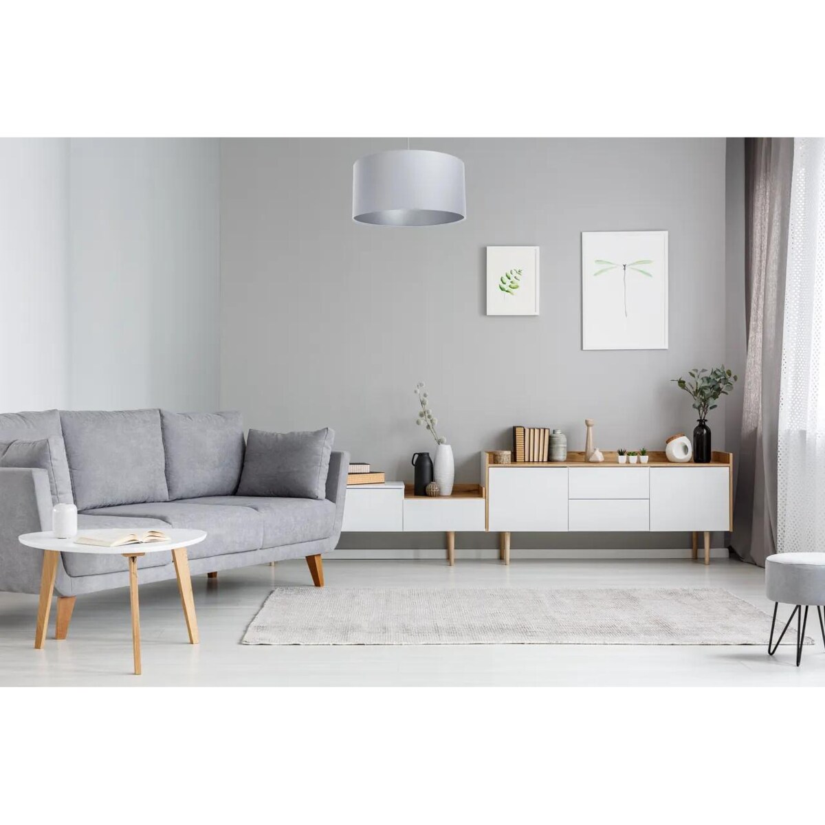 Lampa wisząca MODERN 40 szara/srebrna