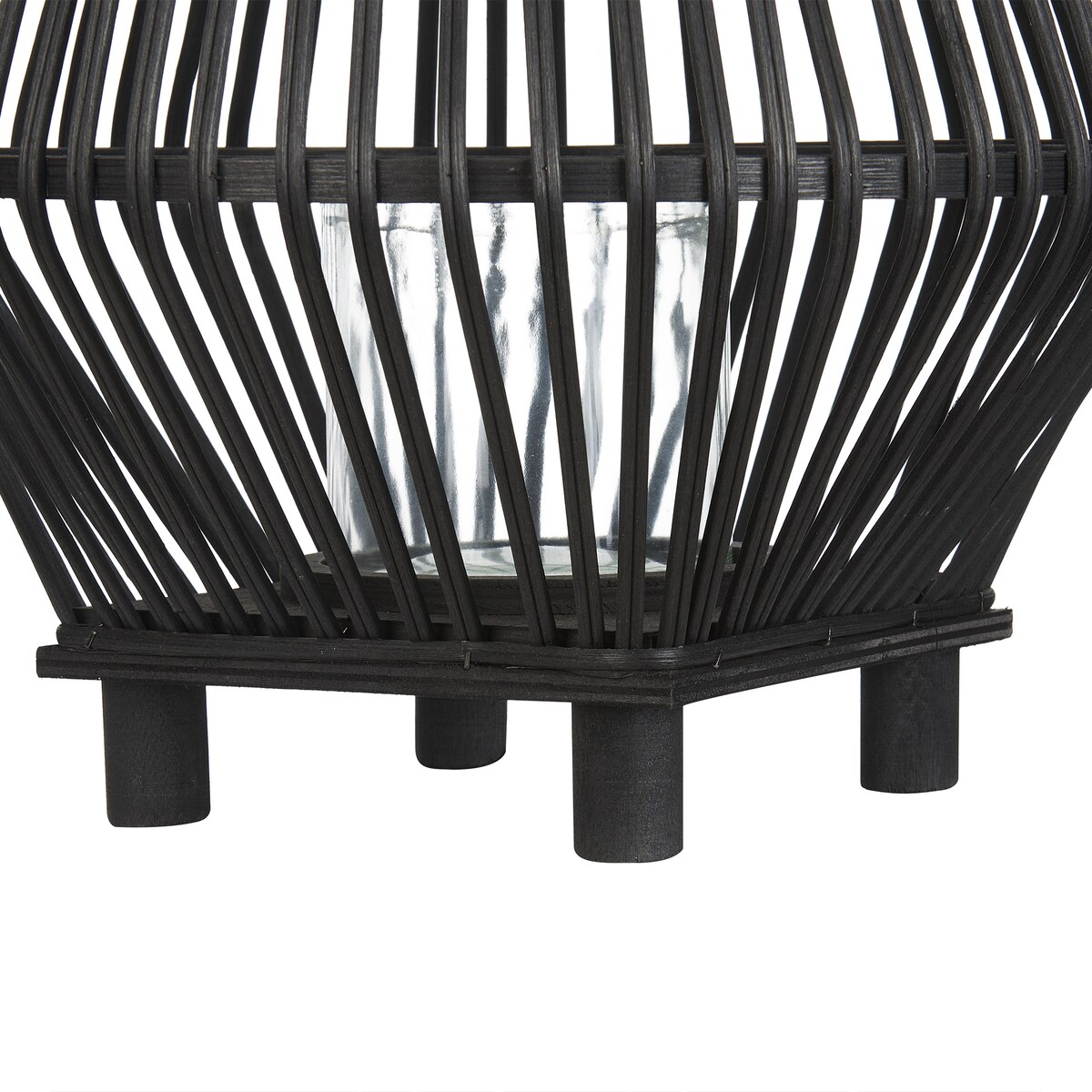 Lampion LEYTE Bambus 58 cm Czarny