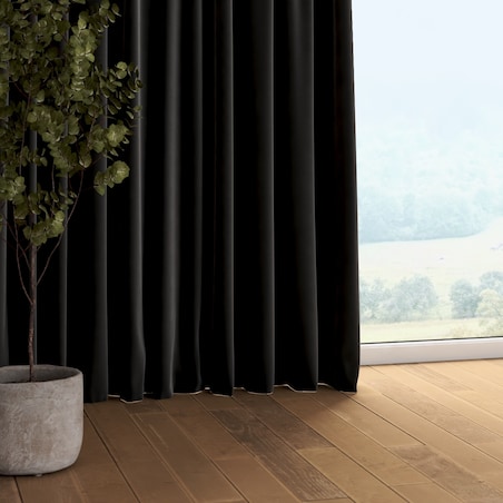 Zasłona na taśmie marszczącej 1 szt. 130x260 głęboka czerń
