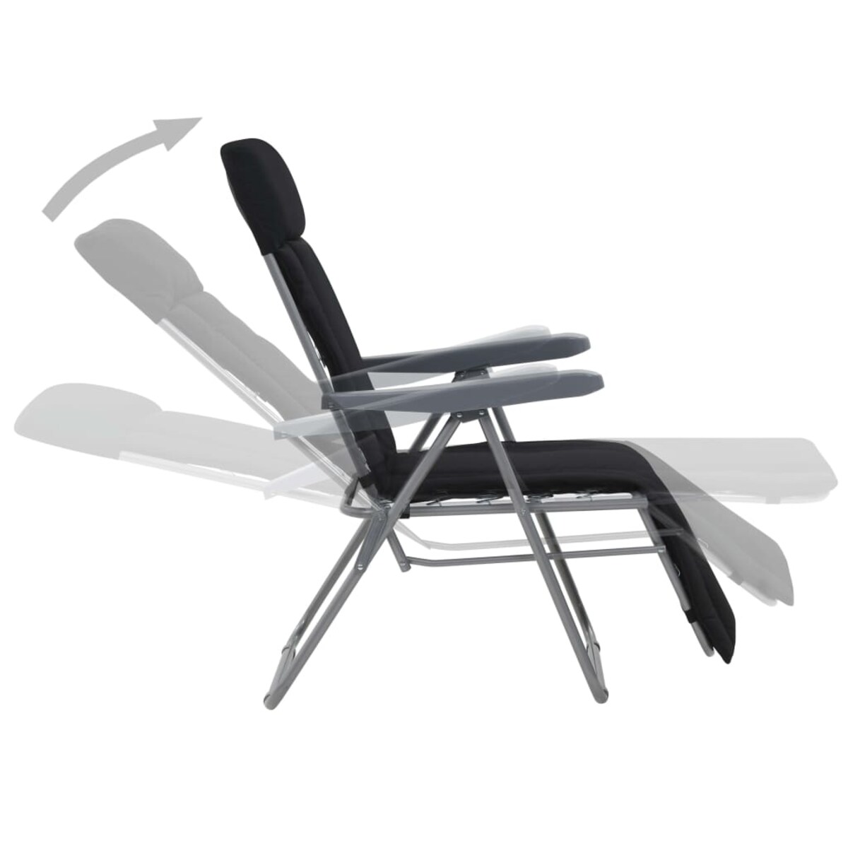 vidaXL Składane krzesła ogrodowe z poduszkami, 2 szt., czarne