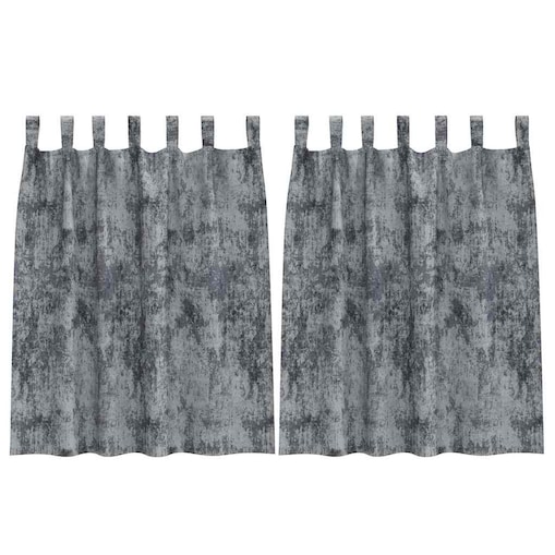 vidaXL Zasłona z zasłonami 2 pcs Srebrnoszary 140 x 140 cm Aksamit