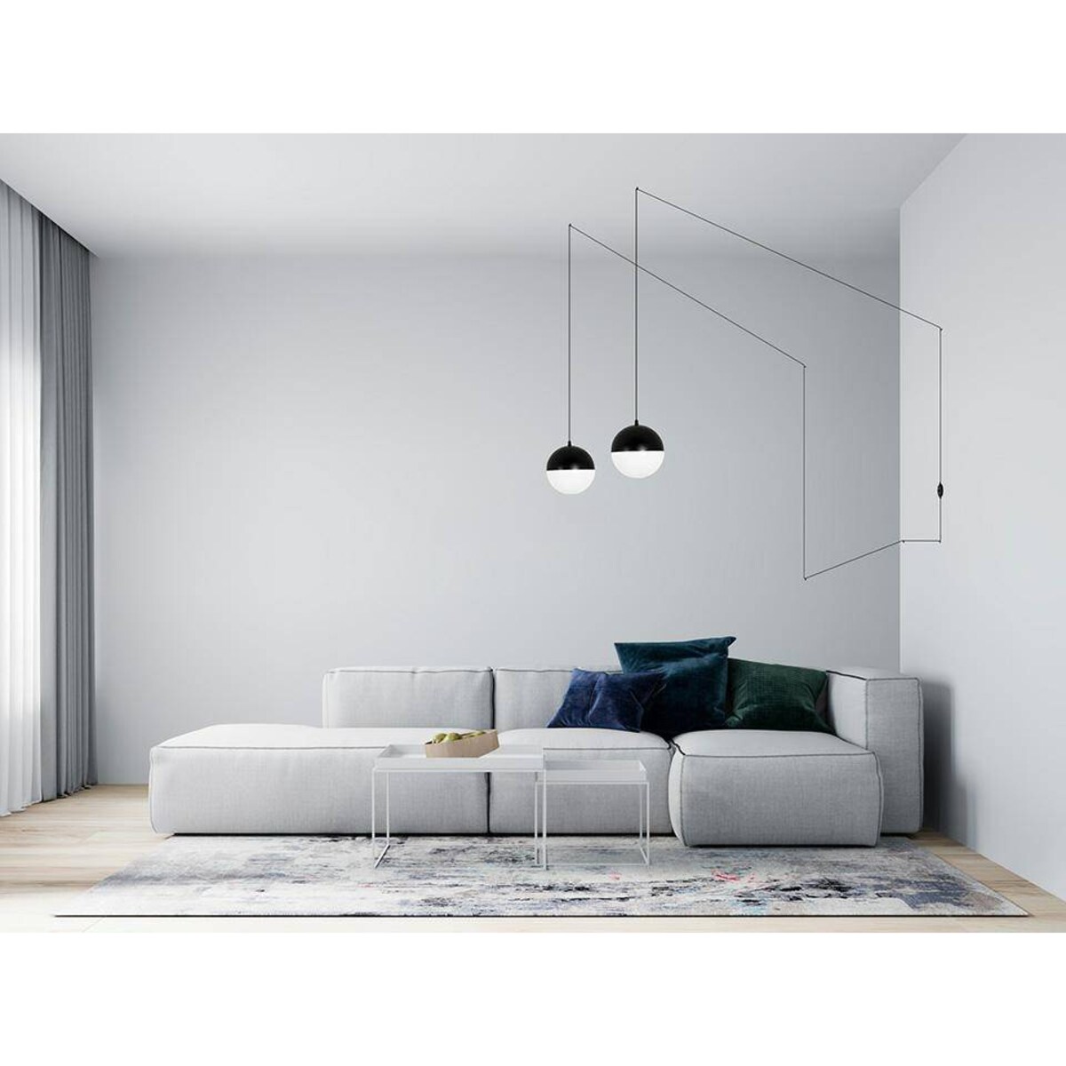 Lampa wisząca ścienna Bowl Duo MSE010100152 czarna biała