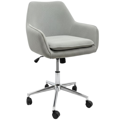 Fotel biurowy obrotowy krzesło biurowe tkanina prążkowana do biurka regulowany szary