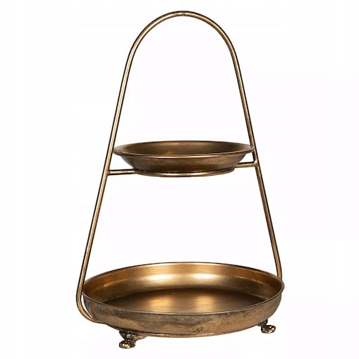 PATERA NA OWOCE DEKORACJE dwupoziomowa metalowa śr. 30cm