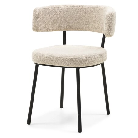 Krzesło IGUNIA-II 75x58x57 cm jasnobeżowe/czarne nóżki