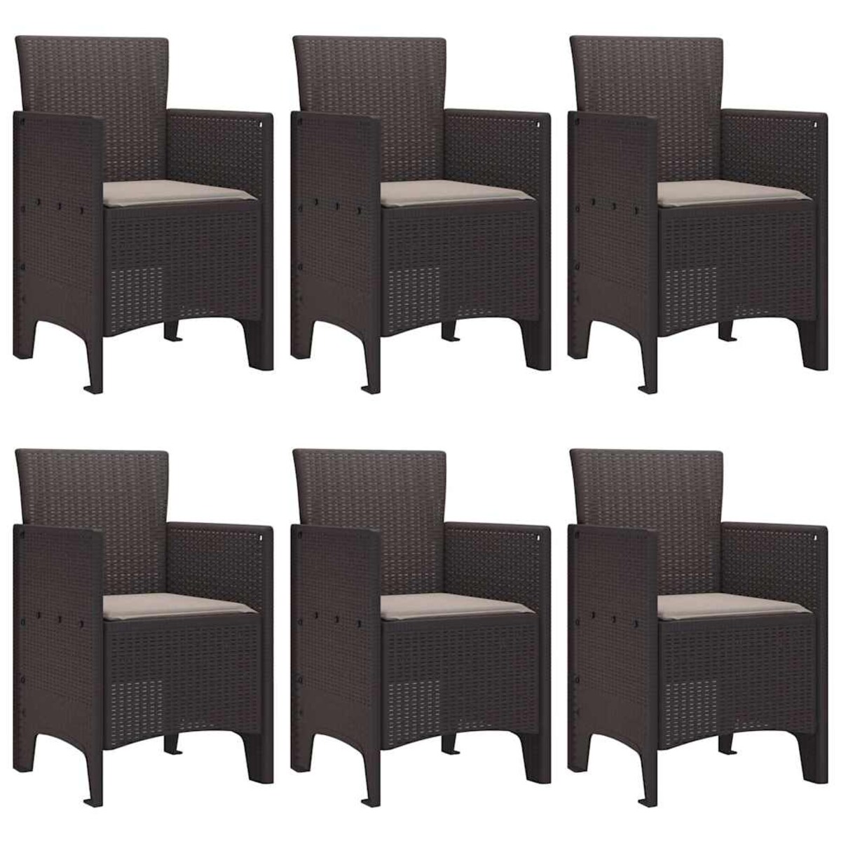 vidaXL Zestaw do jadalni w ogrodzie 7 pcs Brązowy Rattan Polt