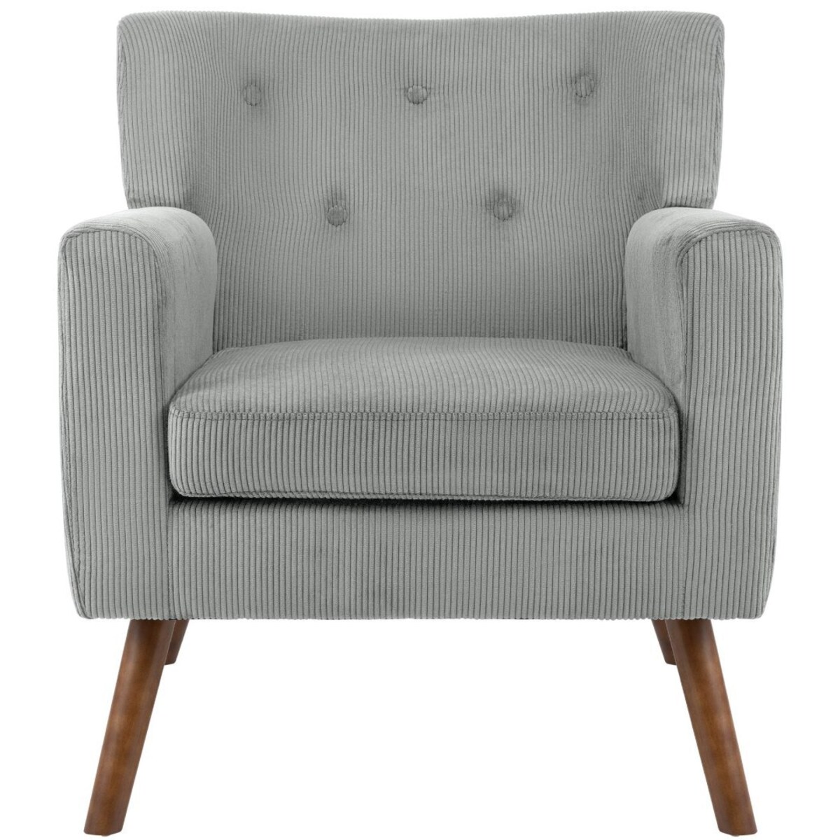 Fotel wypoczynkowy Kioni Cord szary z ekoskóry