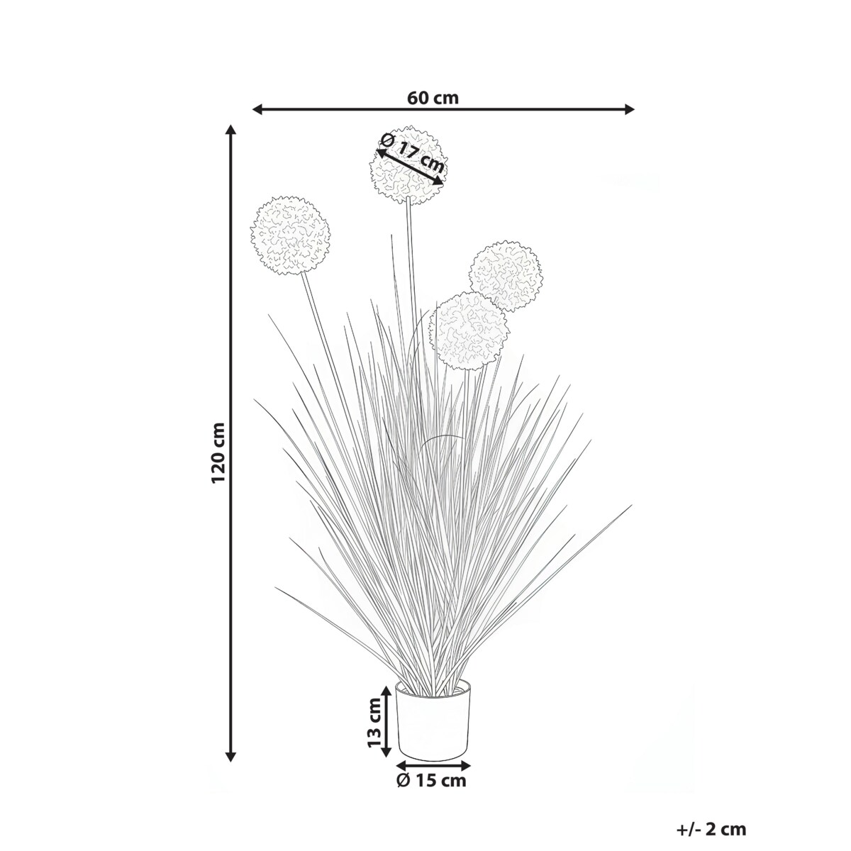 Sztuczna roślina SNOWBALL BUSH 120 cm Biały
