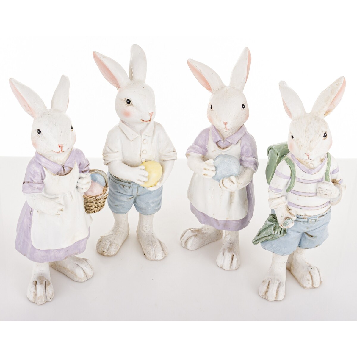 Dekoracja - 4 młode króliki 21x8x7 cm PAFFUTO