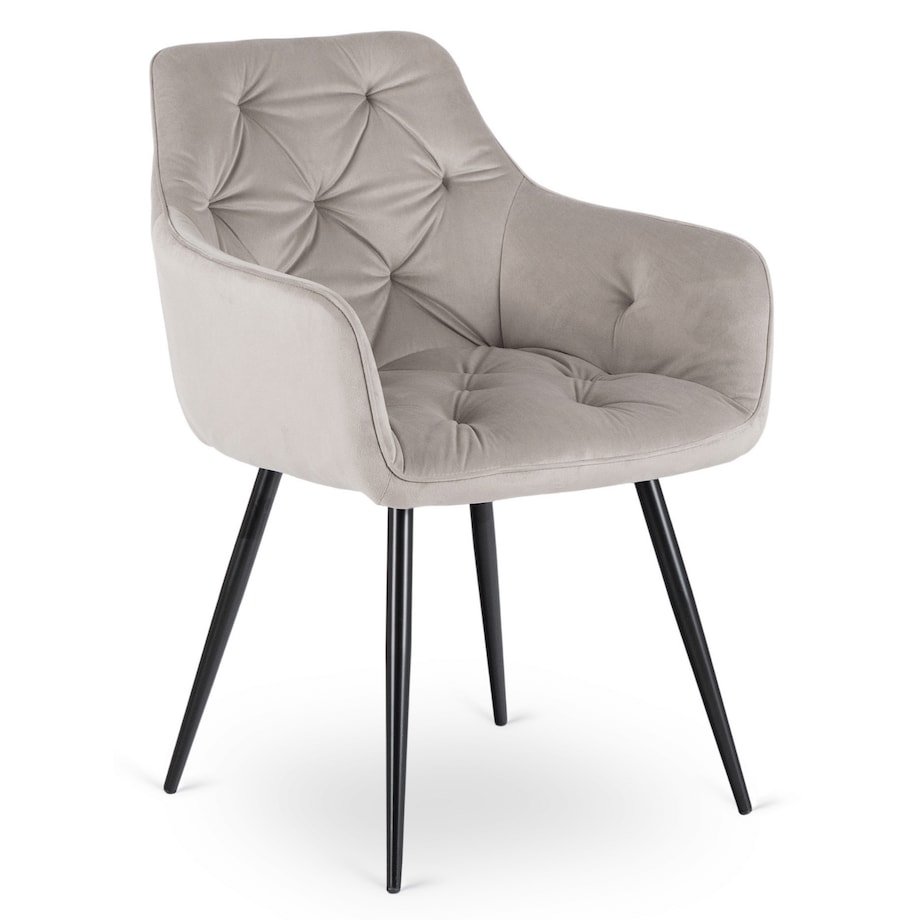 Krzesło Tapicerowane Welurowe Do Salonu Jadalni Kuchenne Szare MODESTO