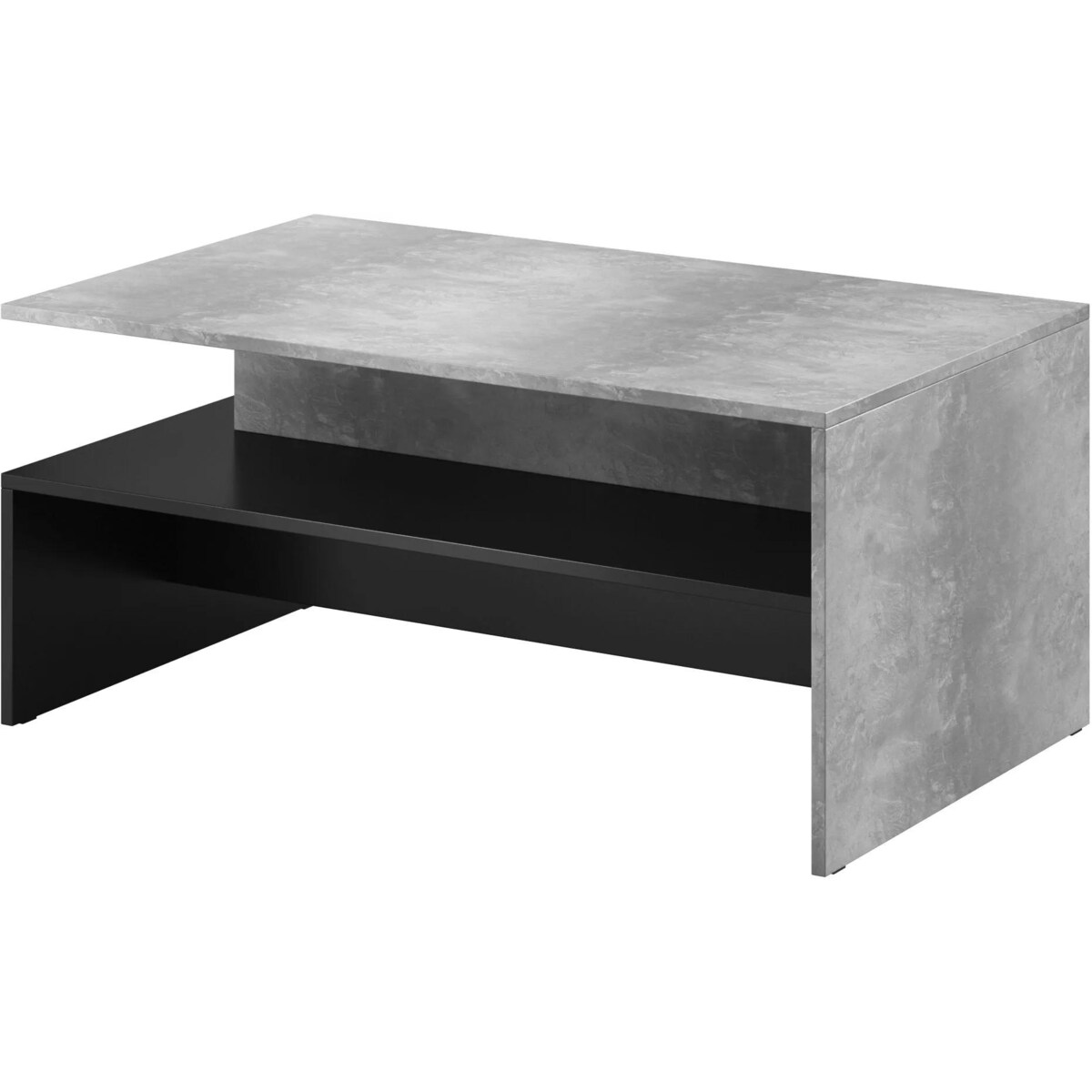 Stolik kawowy BAROS 100x60 jasny beton/czarny
