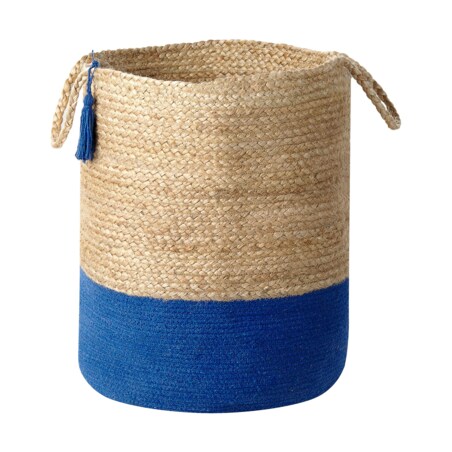 Zestaw 2 koszy jutowych granatowy z beżowym GAJAR