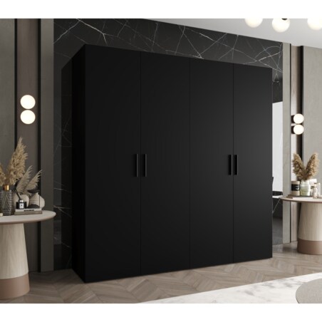 Szafa uchylna otwierana BARI 1 200 wys. 202 cm Czarny + u. Czarny