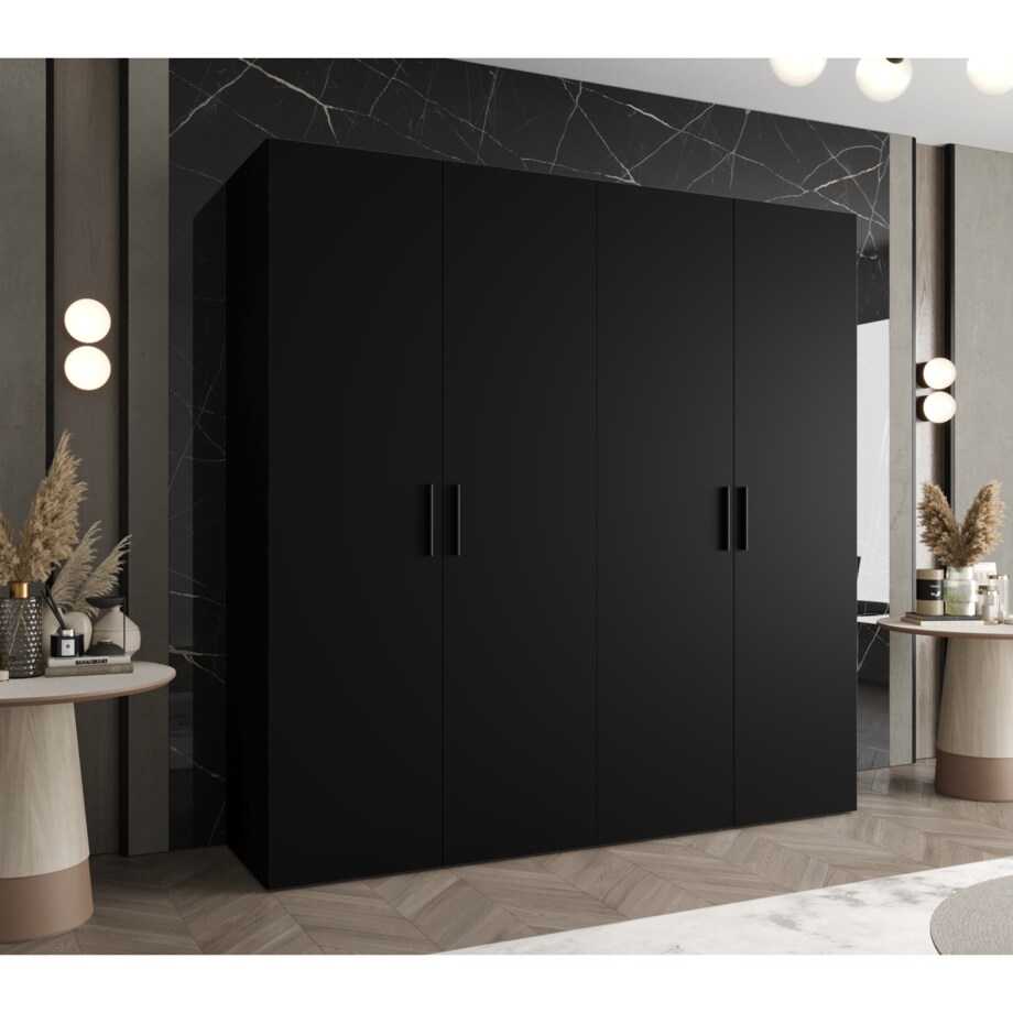 Szafa uchylna otwierana BARI 1 200 wys. 202 cm Czarny + u. Czarny
