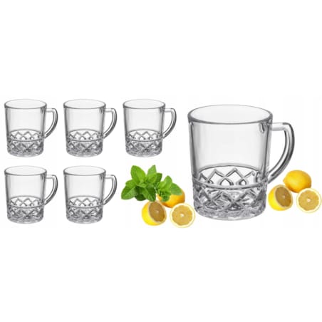 KOMPLET SZKLANEK 6x 240 ml NA KAWĘ herbatę cappuccino napoje soki prezenty