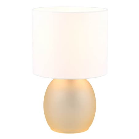Materiałowa lampka stołowa Vela 517900113 Trio biała złota