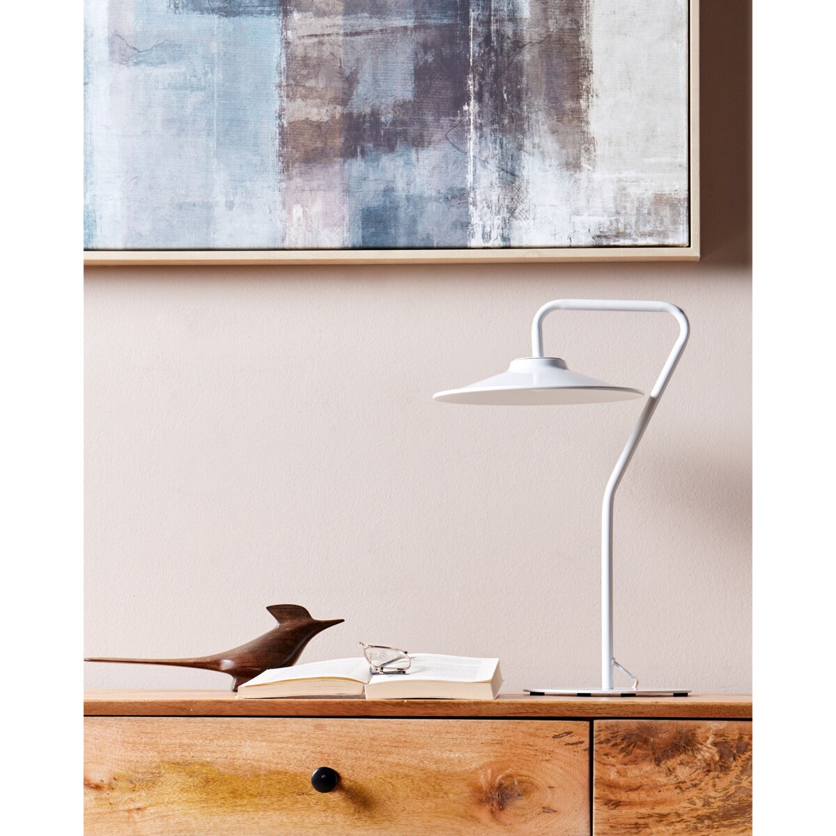 Lampa stołowa LED metalowa biała GALETTI