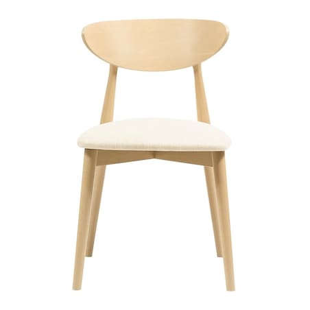 Krzesło drewniane do jadalni 80x45x45 cm jasnobeżowe/dąb sonoma OLBIA-V