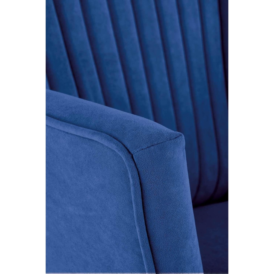 FOTEL WELUROWY Darli granatowy DREWNIANE NÓŻKI wypoczynkowy