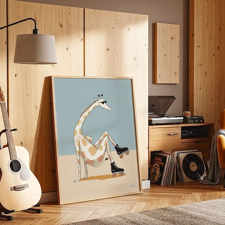 plakat skater žyrafa 70x100