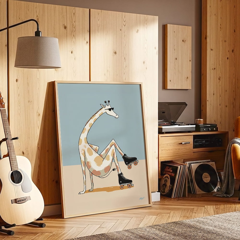 plakat skater žyrafa 70x100