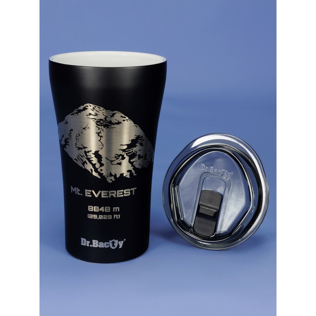 Kubek termiczny na kawę Dr.Bacty Apollo 2.0 - 360 ml - Mt. Everest - Black Matt