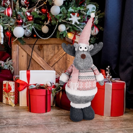 Renifer SKRZAT Mikołaj świąteczny ŁOŚ figurka DEKORACJA prezent JUMIhome