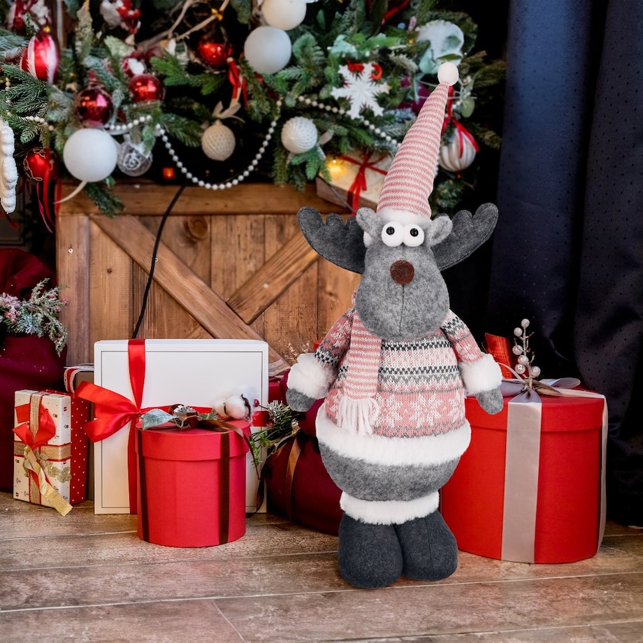 Renifer SKRZAT Mikołaj świąteczny ŁOŚ figurka DEKORACJA prezent JUMIhome