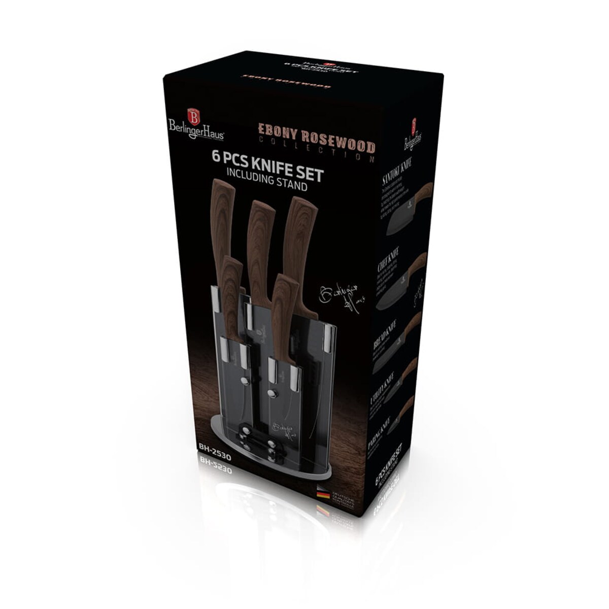 Zestaw noży z powłoką tytanową w stojaku Berlinger Haus BH-2530