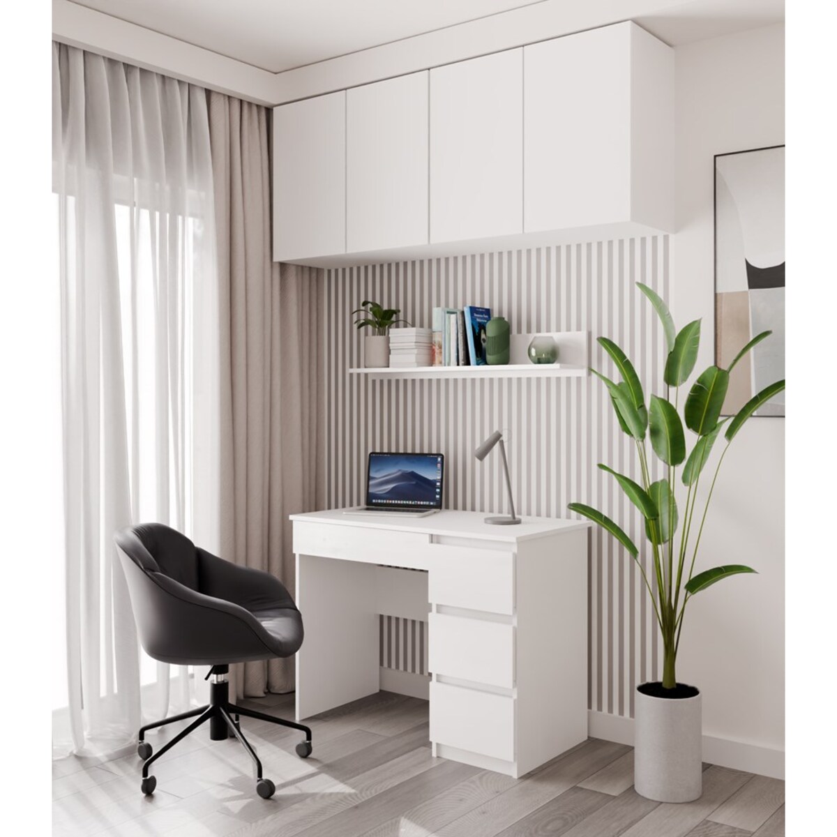 Półka Wisząca MILO – Nowoczesna Półka Ścienna Do Pokoju Dziecka BIEL MAT