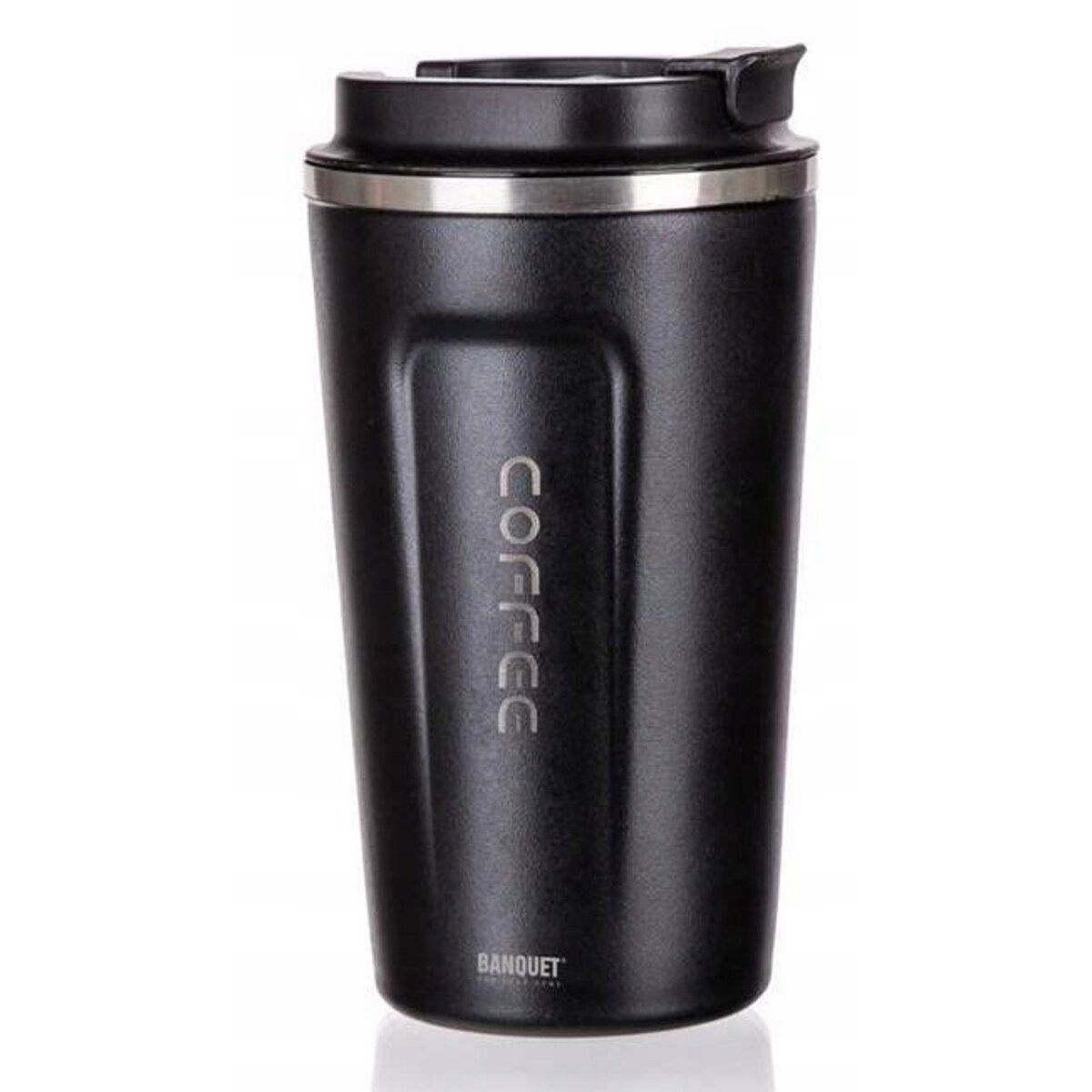 KUBEK PODRÓŻNY TERMICZNY termos 450 ml CZARNY na kawę herbatę do pracy