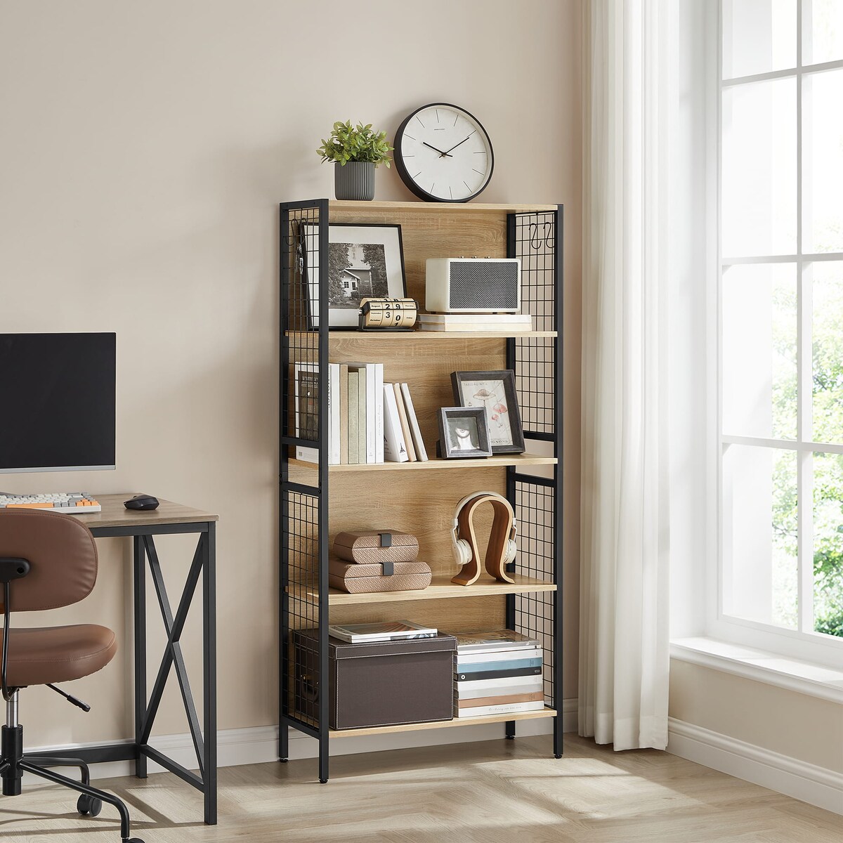 Regał Półka Na Książki 74X30X155 Cm Sonoma