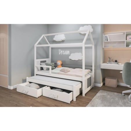 Łóżko domek GRANNI 180x80 białe dwuosobowe