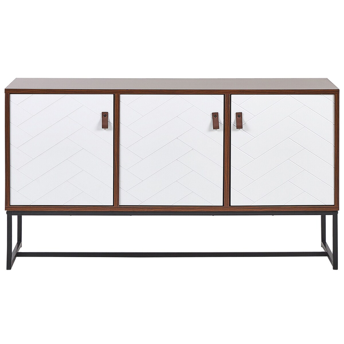 Szafka trzydrzwiowa ciemne drewno z białym NUEVA