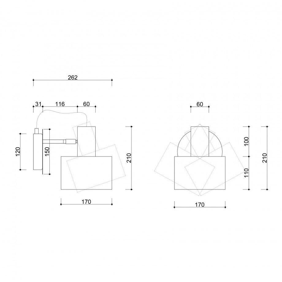 ENKEL KINKIET czarna lampa ścienna / kinkiet