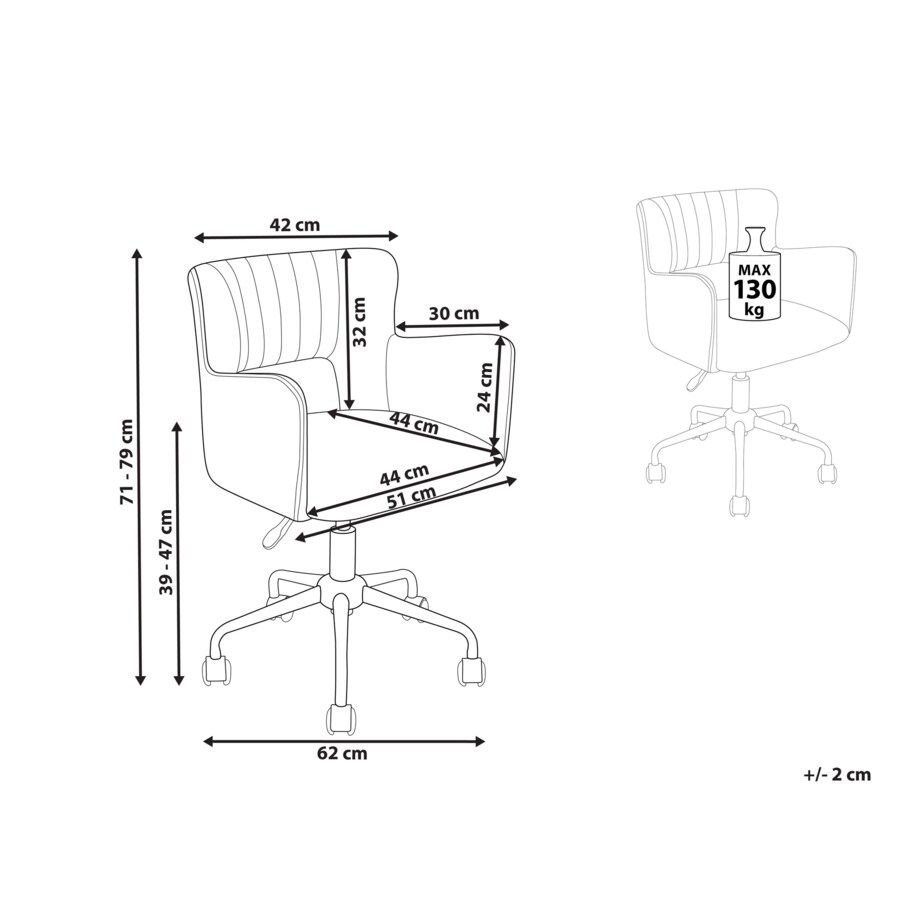 Krzesło biurowe regulowane boucle białe SANILAC