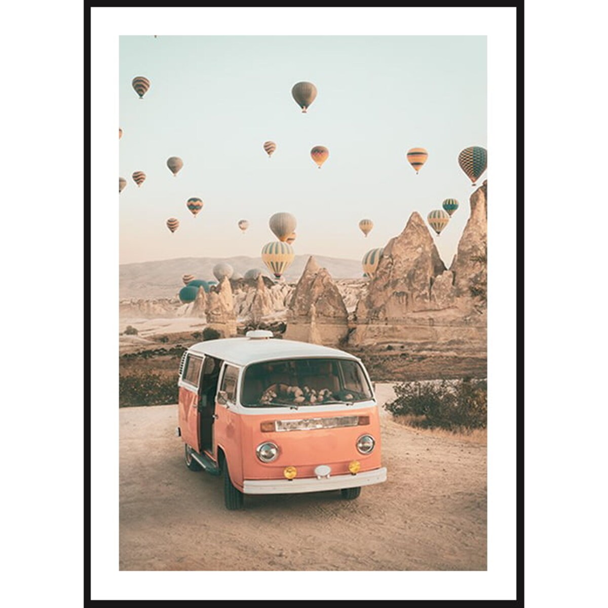 Poster Story, Plakat, Obraz - Różowy Van, wymiary 42 x 60 cm