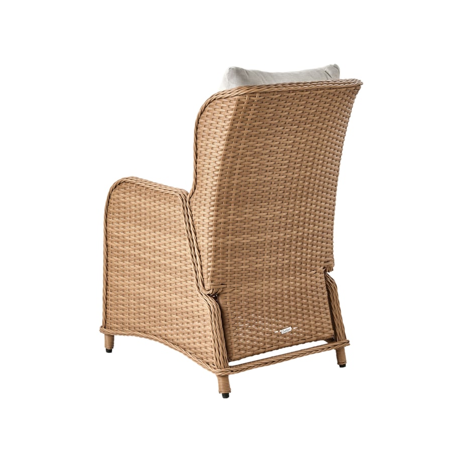 Zestaw ogrodowy ze stolikiem i otomaną dla 2 osób PONZA Technorattan Brązowy