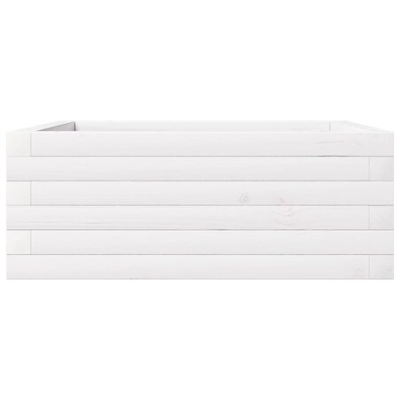 vidaXL Donica ogrodowa, biała, 60x60x23 cm, lite drewno sosnowe