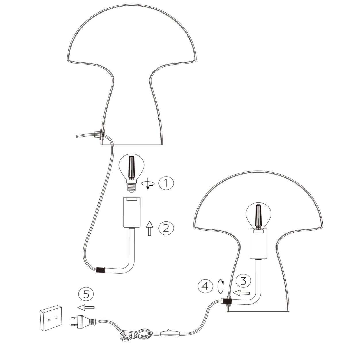 Loftowa lampa stołowa Fungo szklany grzybek bursztynowy