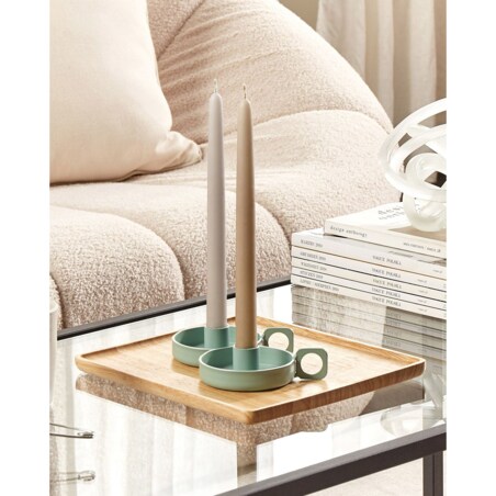 Zestaw 2 świeczników żelazny zielony CHORIO